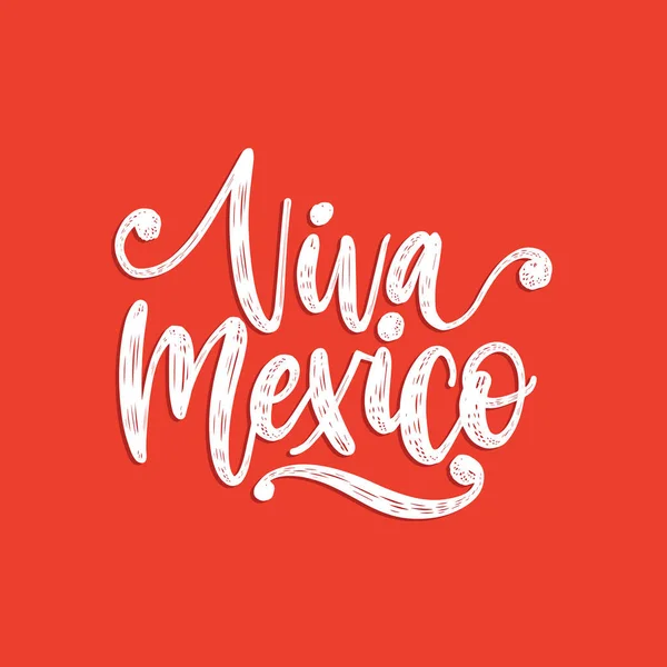Lettrage Viva Mexico Sur Fond Rouge — Image vectorielle