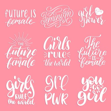 Feminizm işaretleri illüstrasyon vektör 