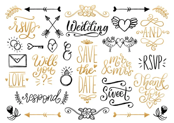 Wedding Signs Vector Illustration — Stock Vector