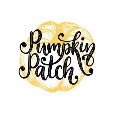 Kabak yama, beyaz zemin üzerine yazı ver. Kabak davetiye, tebrik kartı şablonu için vektör çizim.