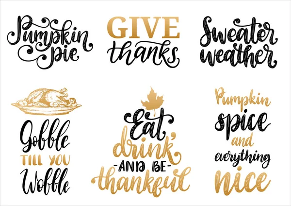 Gobble Till You Wobble Sweater Weather Tarte Citrouille Remerciez Etc — Image vectorielle