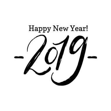 Mutlu yıllar, yazı el. Vektör çizim. Tebrik kartı, poster kavramı için beyaz arka plan üzerinde dekoratif tasarım.