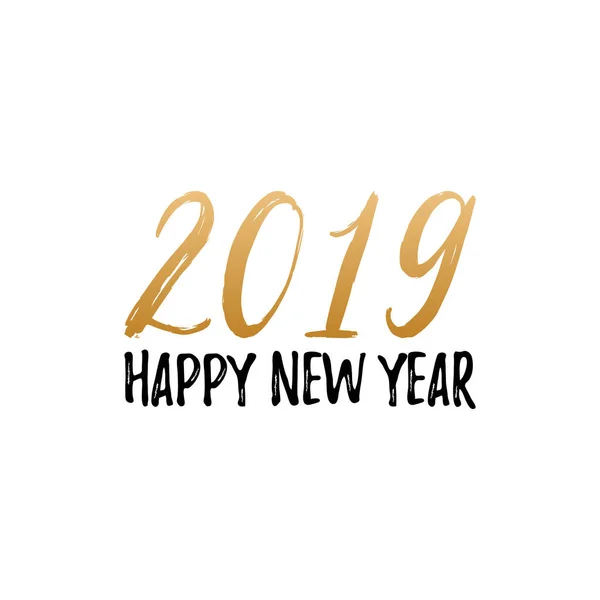 Mutlu Yeni Yıl 2019 Yazı Vektör Çizim Tebrik Kartı Poster — Stok Vektör