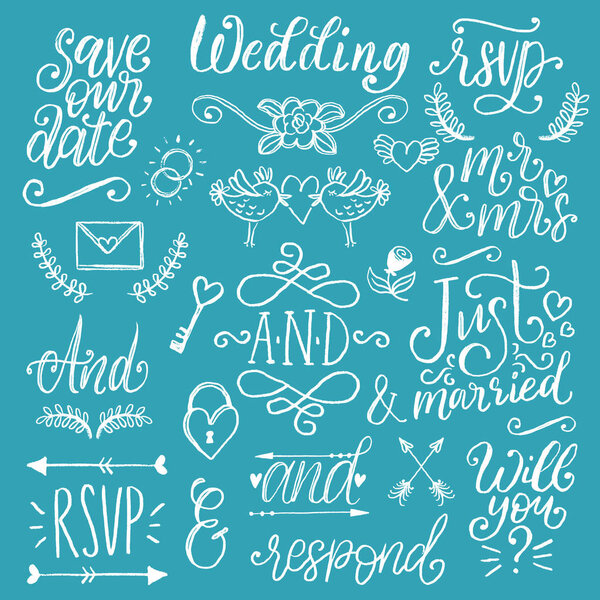 wedding signs vector illustration 