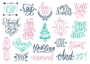 Düğün işaretleri illüstrasyon vektör 