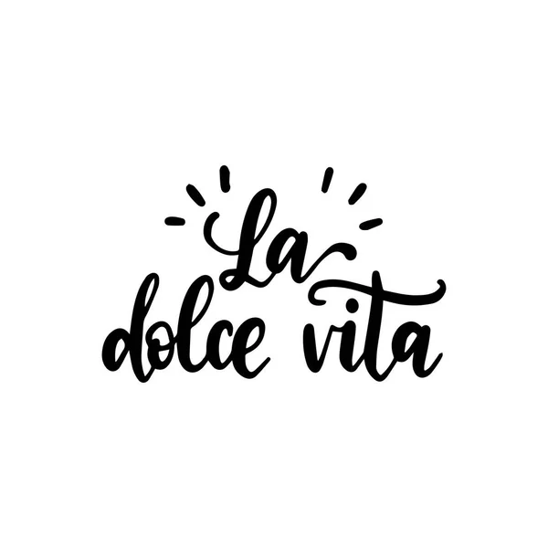 Dolce Vita Lettering Vector Ilustración — Vector de stock