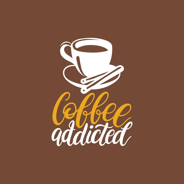 Café Boceto Adicto Taza Café Ilustración Vectorial — Archivo Imágenes Vectoriales