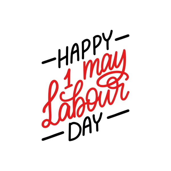 Letras de mano 1 de mayo. Caligrafía Feliz Día del Trabajo. Ilustración vectorial del Día Internacional del Trabajador . — Vector de stock