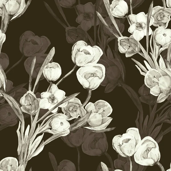 Seamless Pattern Spring Flowers — Stock Photo, Image