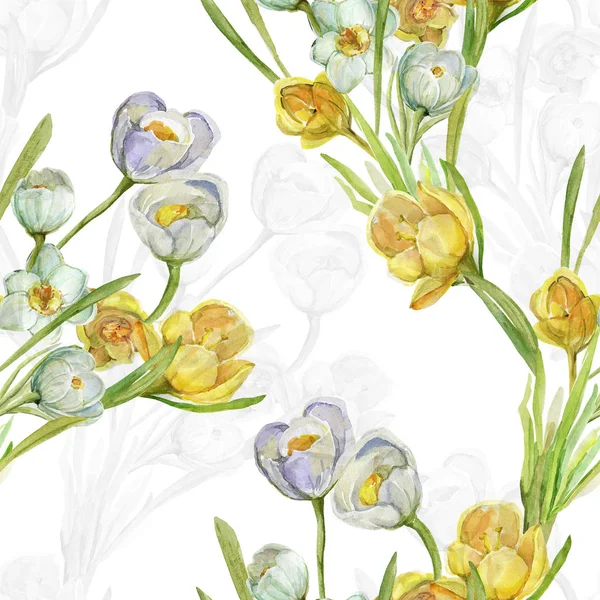 Seamless Pattern Spring Flowers — Stock Photo, Image