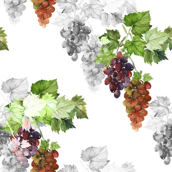 Vine Grape Leaves Seamless Pattern — Stock Photo, Image