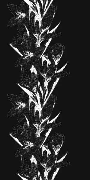Bukiet Białych Kwiatów Akwarela Płynny Wzór Białym Kolorowym Tle — Zdjęcie stockowe