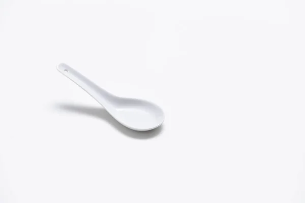 Chinese Porcelain Spoon Isolated White Background — Stock Photo, Image