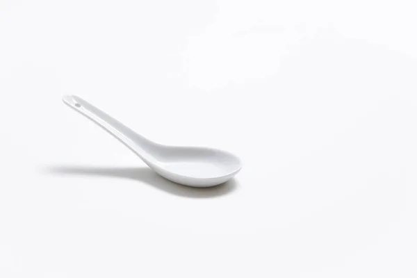 Chinese Porcelain Spoon Isolated White Background — Stock Photo, Image