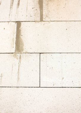 Duvar beyaz hafif beton blok yaptı. Closeup çekim