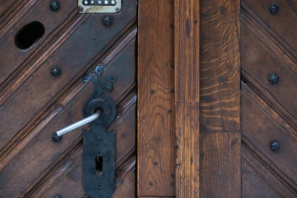 Gagang Pintu Dengan Kunci Kombinasi Tembakan Jarak Dekat — Stok Foto