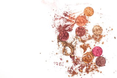 Beyaz arka plan üzerinde kırık göz farları grubu