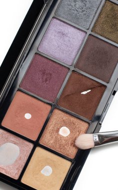 Fırça ile kullanılan göz farları paleti