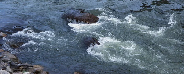 Río Que Fluye Teniendo Rocas Medio —  Fotos de Stock