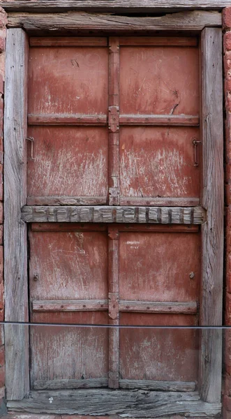 Brownish Red Wooden Door Amritsar — Stock Photo, Image