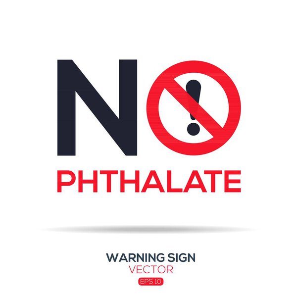 Warning sign (No Phthalate), vector illustration.