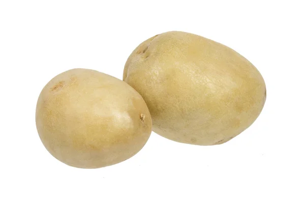 Två Vita Potatis Grönsaker Som Isolerad Vit Bakgrund — Stockfoto