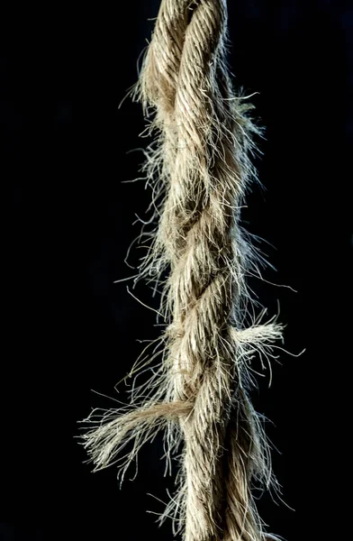 Textur Detalj Rep Används Svart Bakgrund — Stockfoto