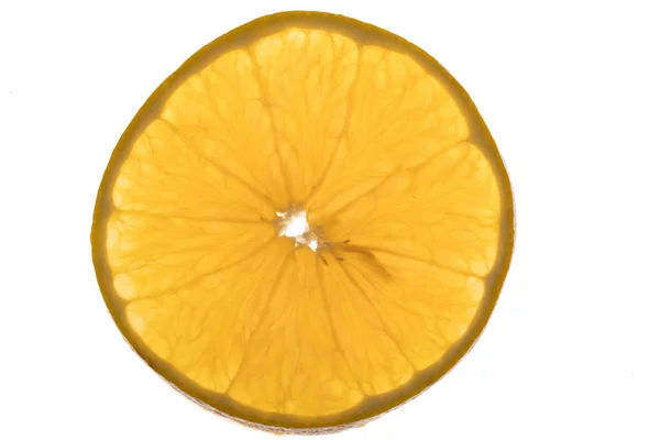 Rebanada Naranja Fresca Sobre Fondo Blanco — Foto de Stock