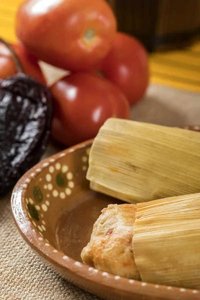 Pratos Típicos Comida Mexicana Com Molhos Mesa Colorida Mole Vermelha — Fotografia de Stock