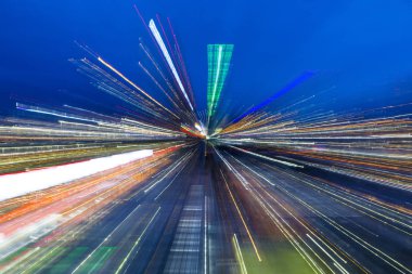 Soyut şehir sokak ışık patlama efekti