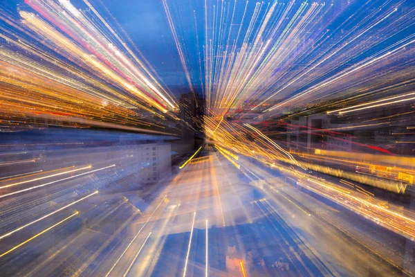 Abstract City Street Light Explosion Effect — Stock Photo, Image