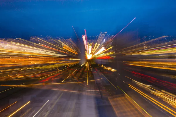 Abstract City Street Light Explosion Effect — Stock Photo, Image