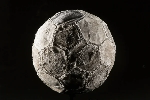 Pelota Fútbol Antigua Vintage Sobre Fondo Negro —  Fotos de Stock