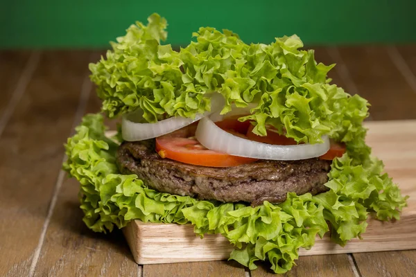 Heerlijke Verse Ingrediënten Klaar Hamburger Koken — Stockfoto