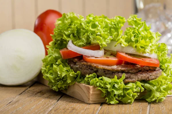 Köstliche Frische Zutaten Bereit Hamburger Kochen — Stockfoto