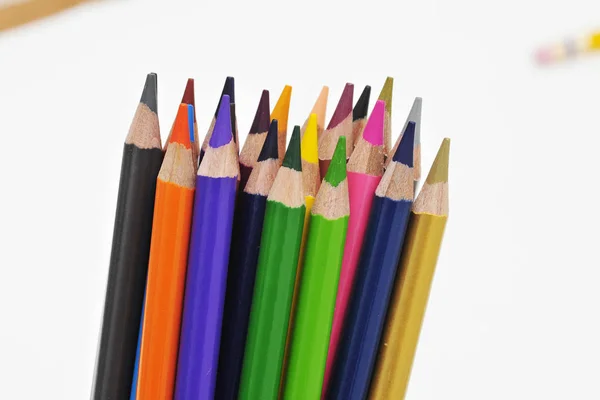 Lápices Colores Sobre Fondo Blanco —  Fotos de Stock