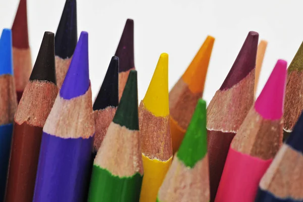 Colored Pencils White Background — Stock Photo, Image