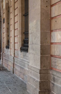 Windows ve sokaklarında sömürge morelia michoacan., Meksika