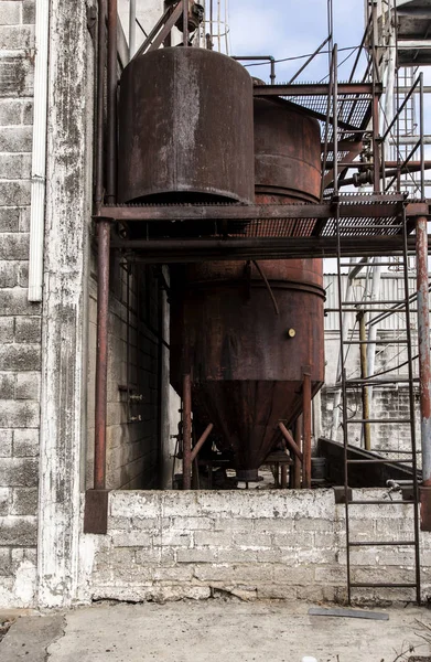 Opuštěné Staré Zničené Továrny Průmyslové Zóně — Stock fotografie