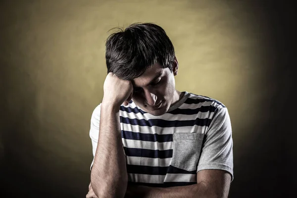 Young Man Expression Fatigue Boredom — Stock Photo, Image