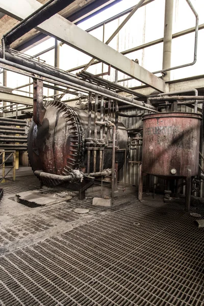 Verlaten Oude Verwoeste Fabriek Industriezone — Stockfoto