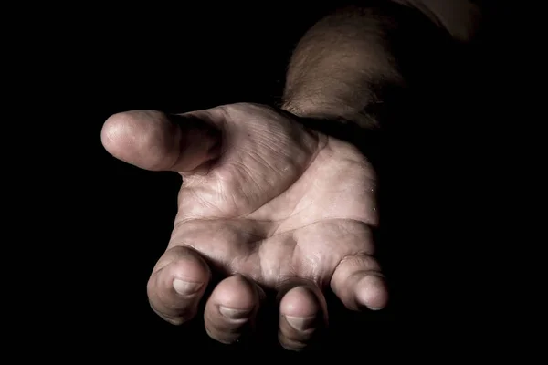 Offene Hand Wedelt Mit Handfläche Und Fingern — Stockfoto