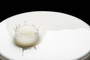 Kişinin şu anda düşen süt damla