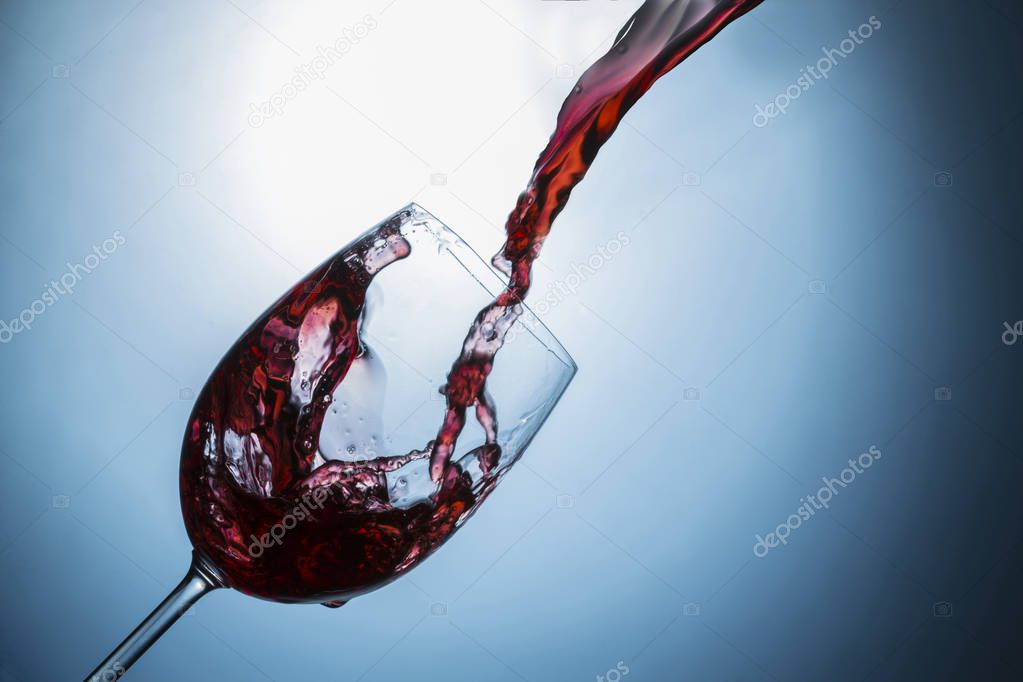 Wine glass in the sky background
