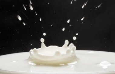 Kişinin şu anda düşen süt damla