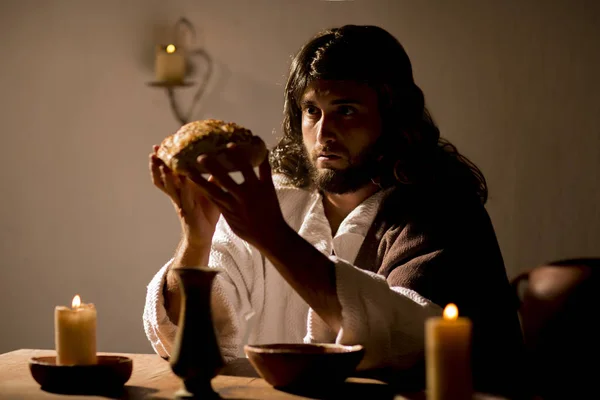 Ιησούς Χριστός Εκμετάλλευση Προσευχή Προς Τον Θεό Πατέρα Μυστικός Δείπνος — Φωτογραφία Αρχείου