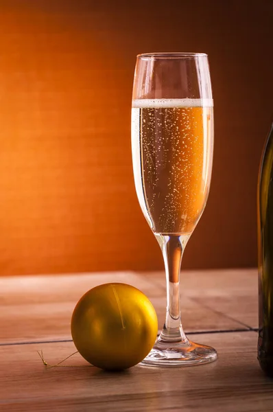 Sparkling Wine Glass New Year Party — Stock Photo, Image