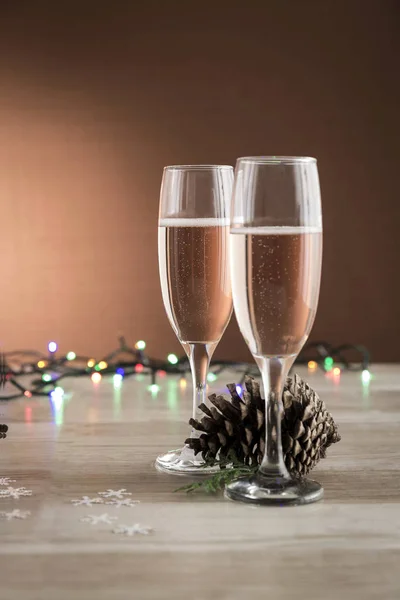 Sparkling wine glass for new year party
