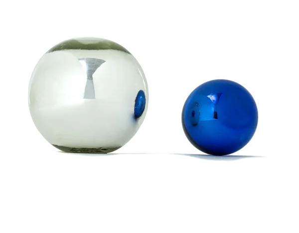 Decorative Spheres White Blue Glass — Stock Photo, Image