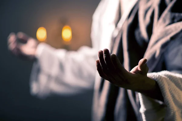 Escena Jesucristo Orando Durante Última Cena Con Sus Apóstoles — Foto de Stock